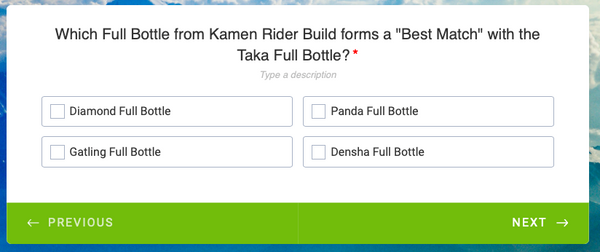 Which Full Bottle from Kamen Rider Build forms a "Best Match" with the Taka Full Bottle?