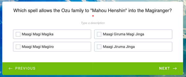 Which spell allows the Ozu family to "Mahou Henshin" into the Magiranger?